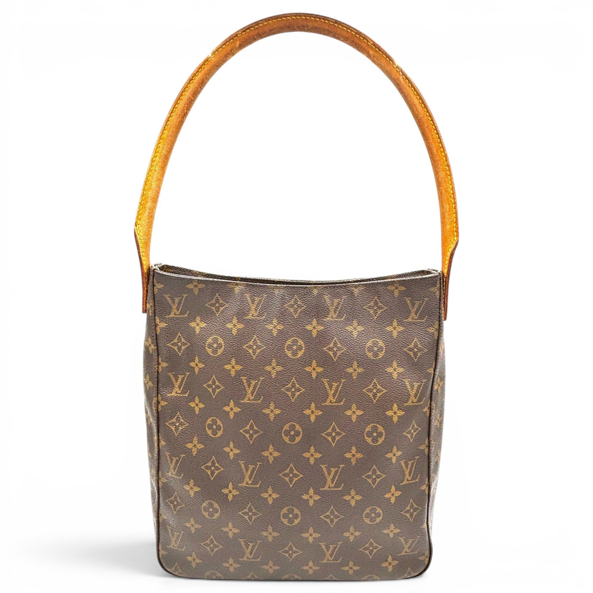 Looping leather handbag