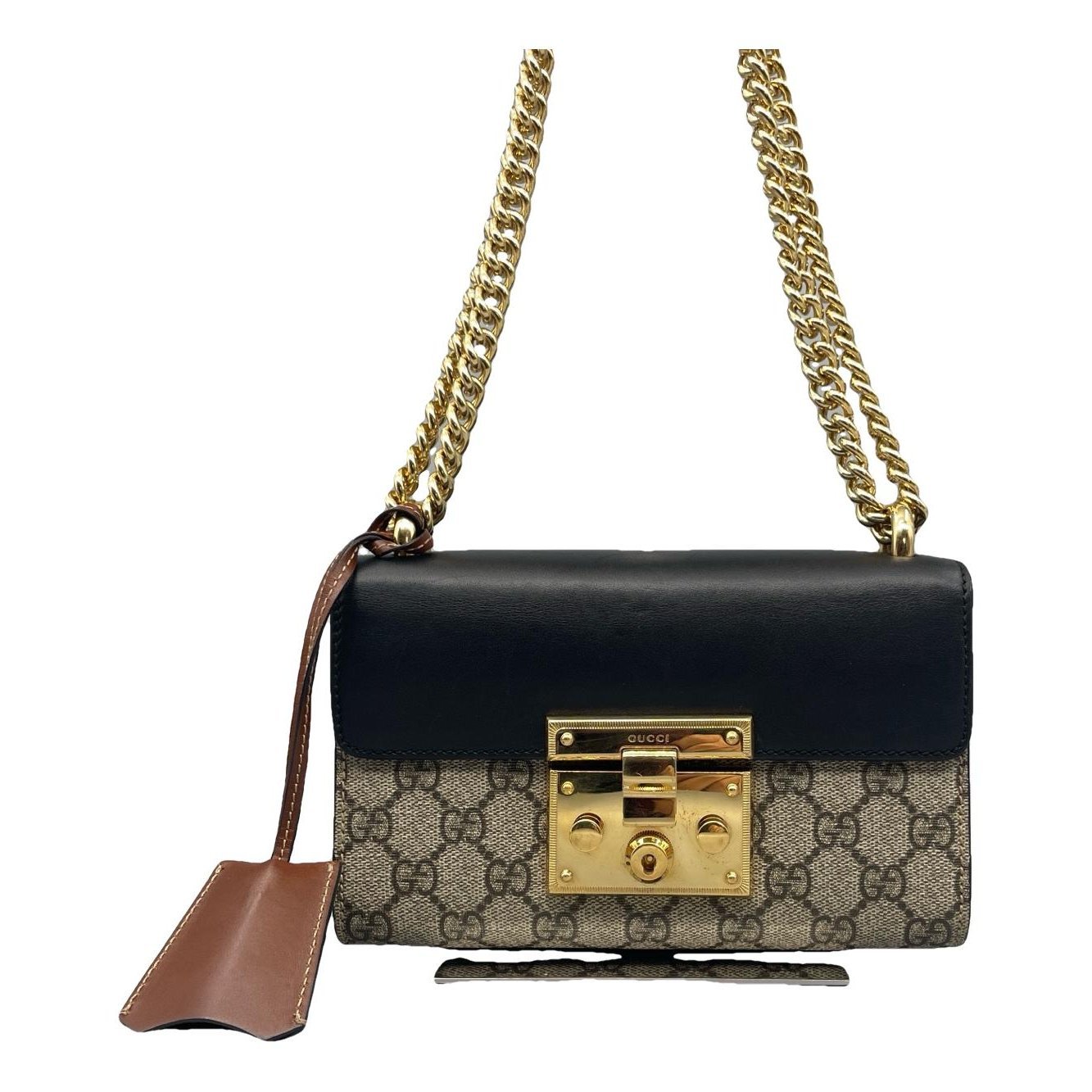 Padlock leather handbag