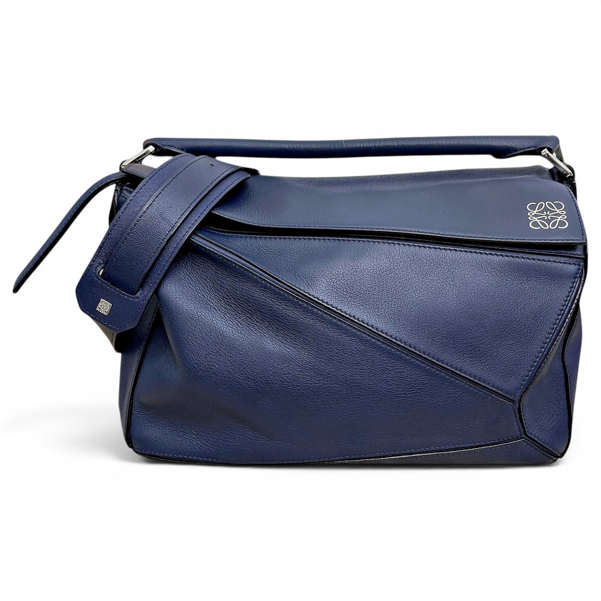 Puzzle leather handbag