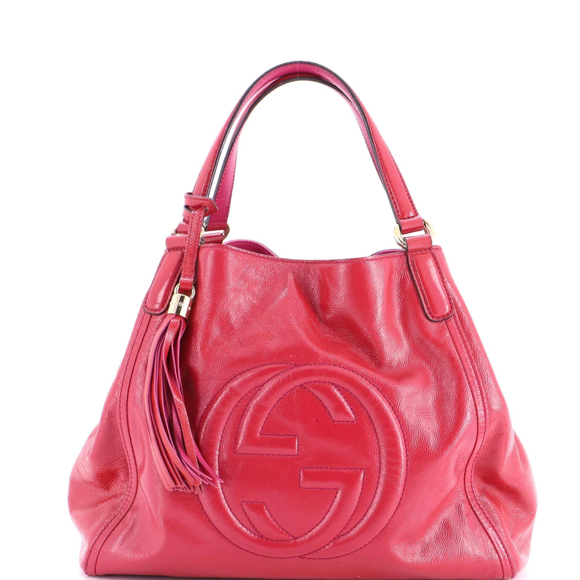 Patent leather handbag