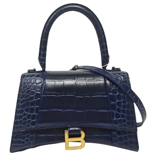Hourglass leather handbag