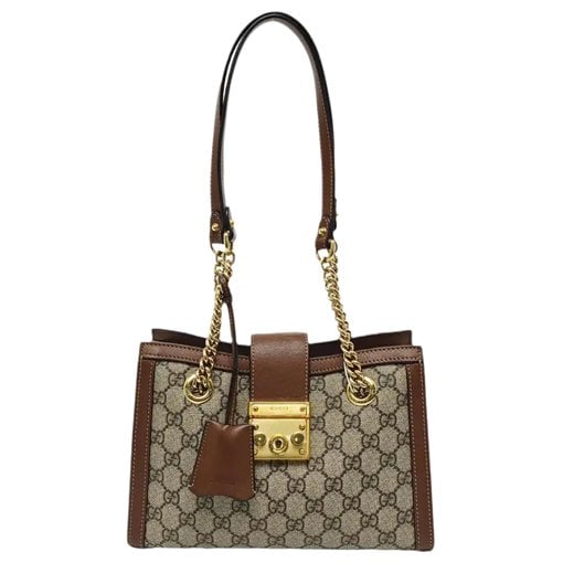 Padlock leather handbag