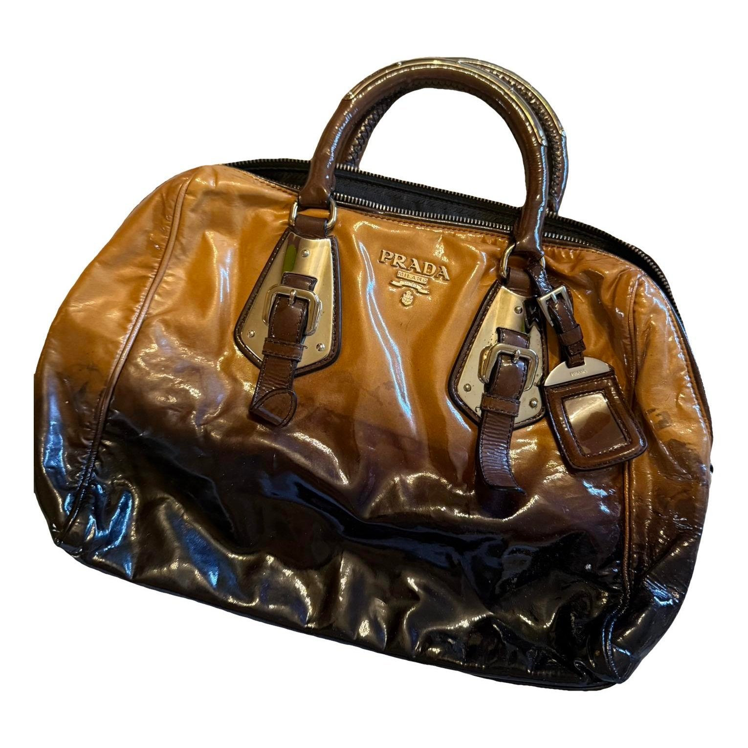 Patent leather handbag