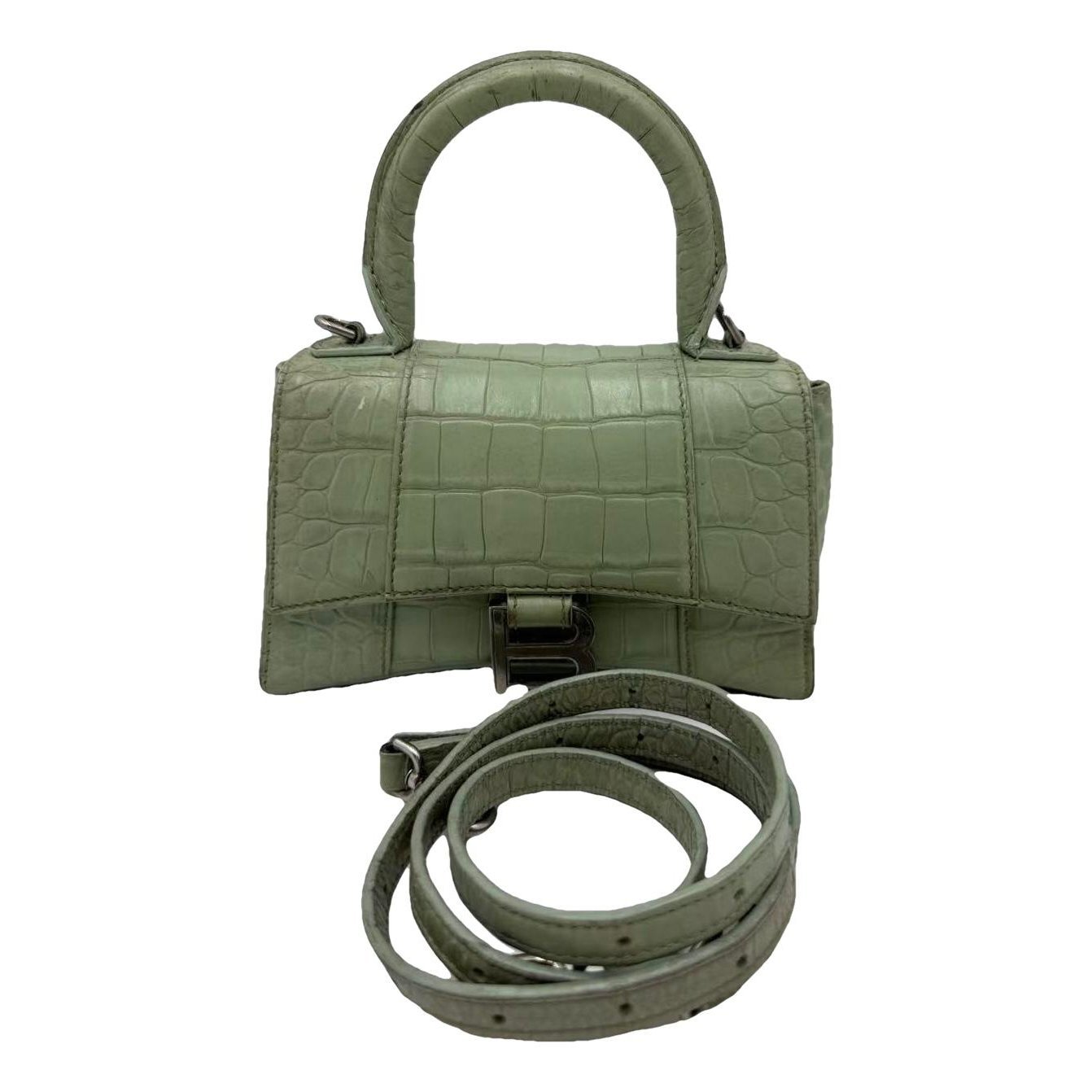 Hourglass leather handbag