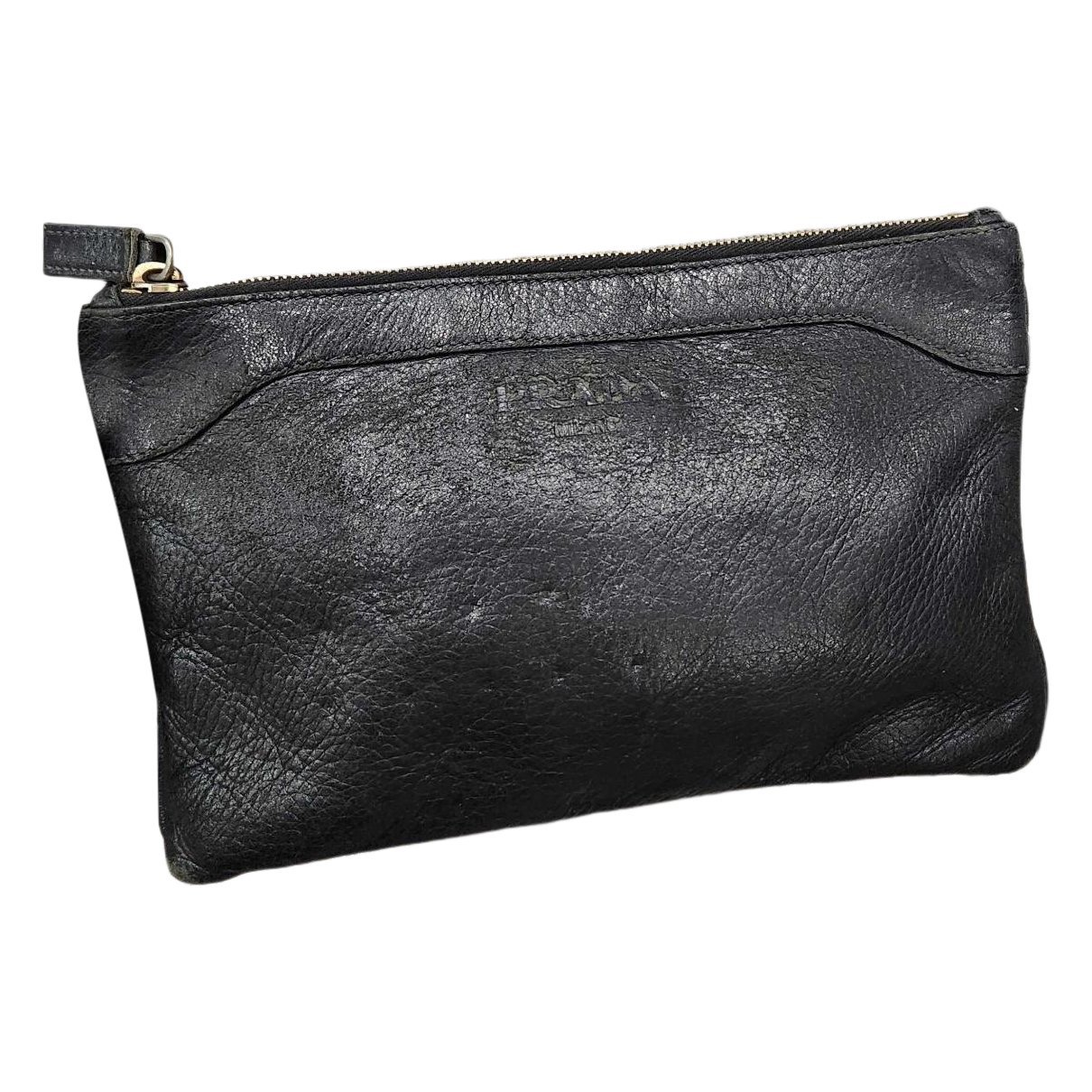Leather clutch bag