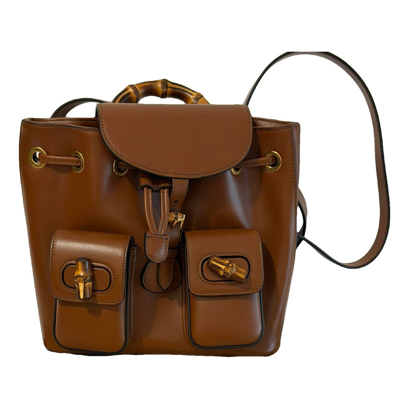 Vintage Bamboo leather backpack