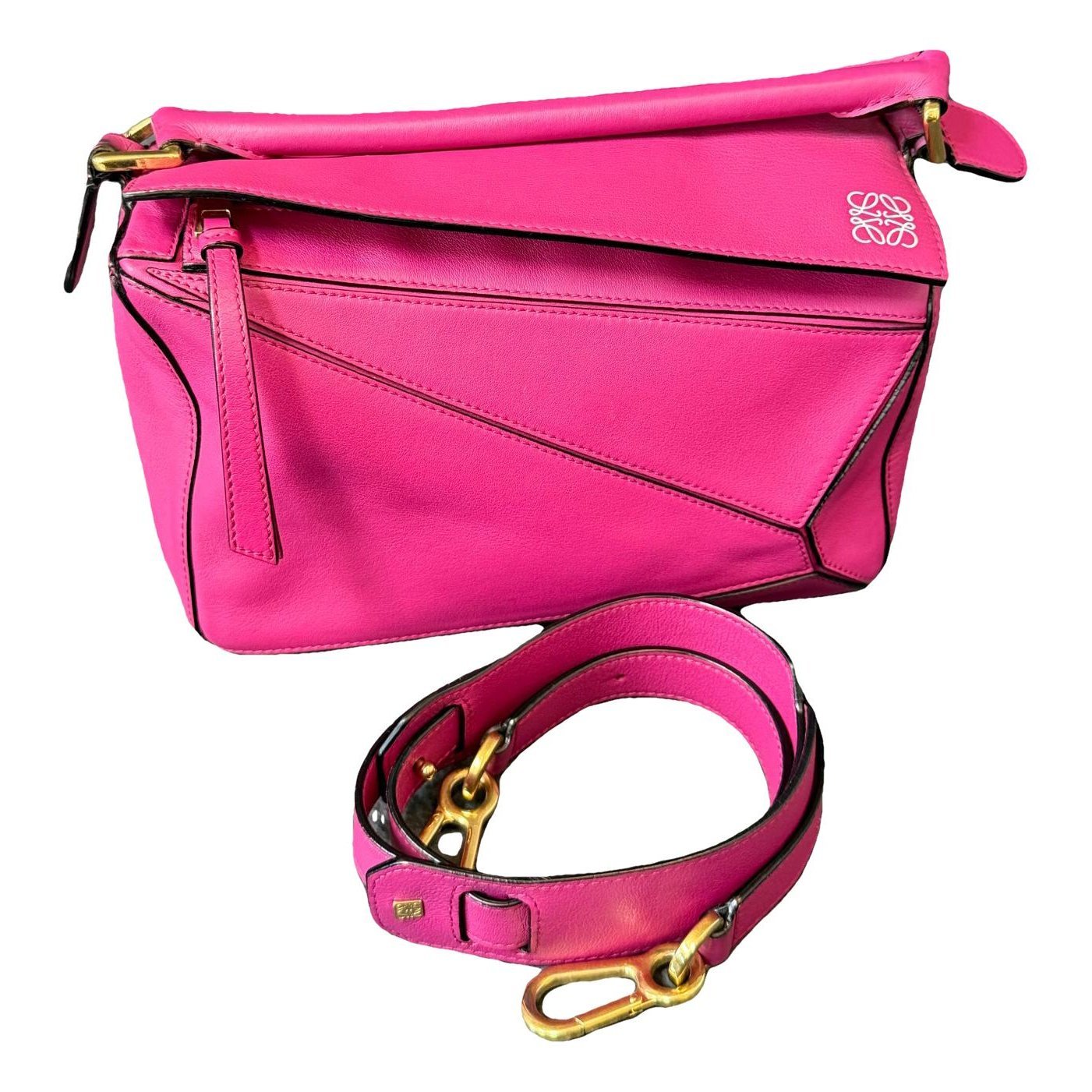 Puzzle leather handbag
