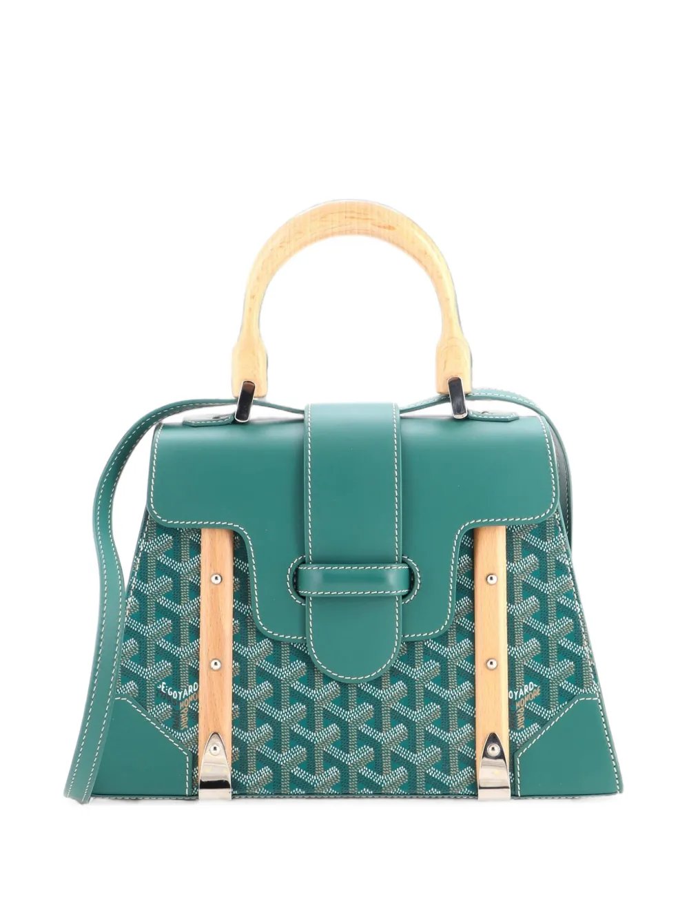 Goyard Saigon Top Handle Bag Coated Canvas with Leather PM satchel