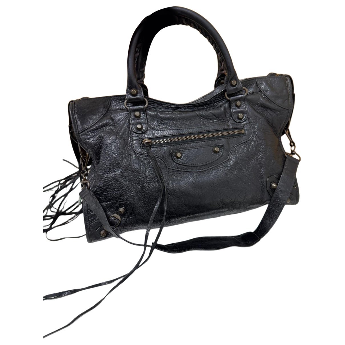City leather handbag