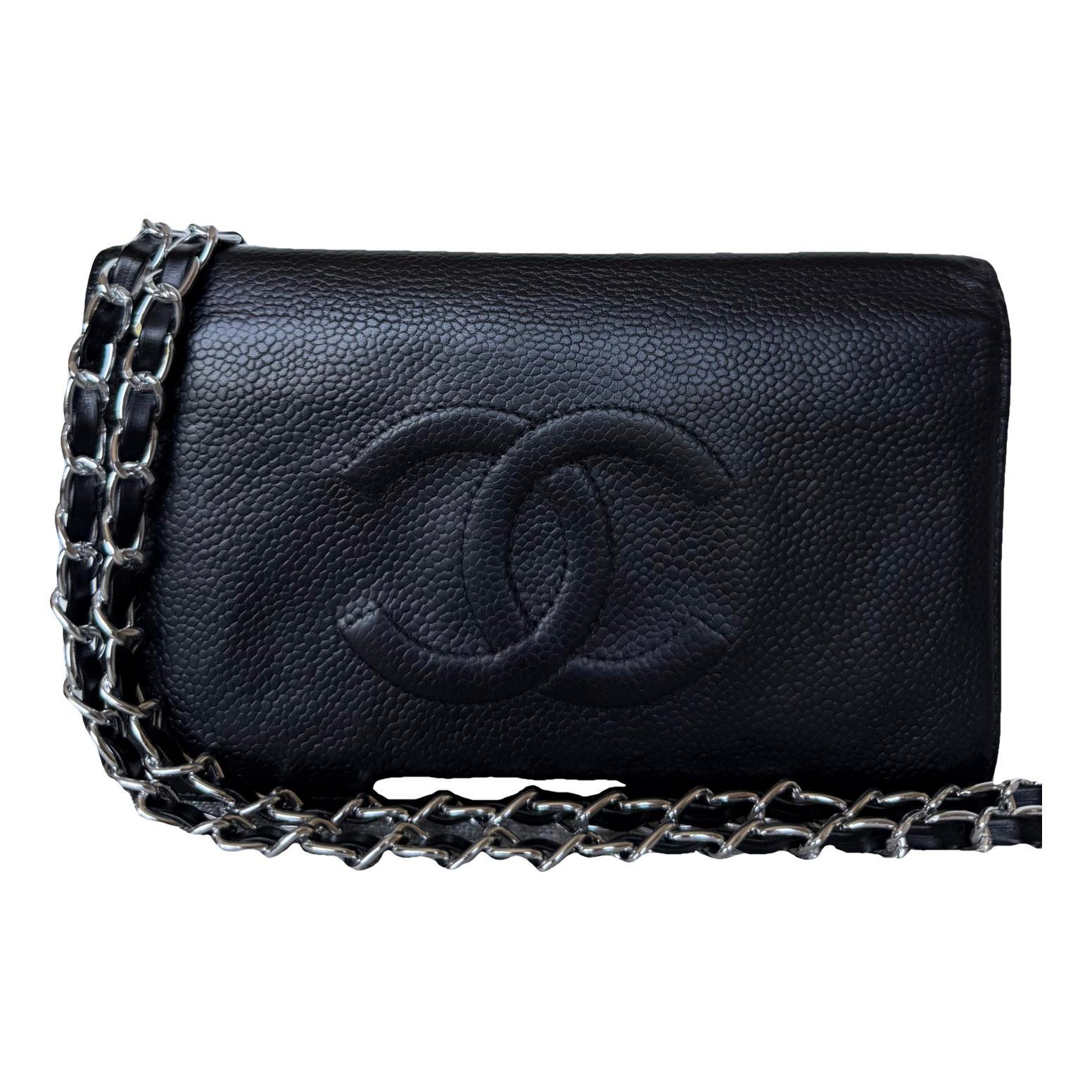 Wallet On Chain Double C leather crossbody bag