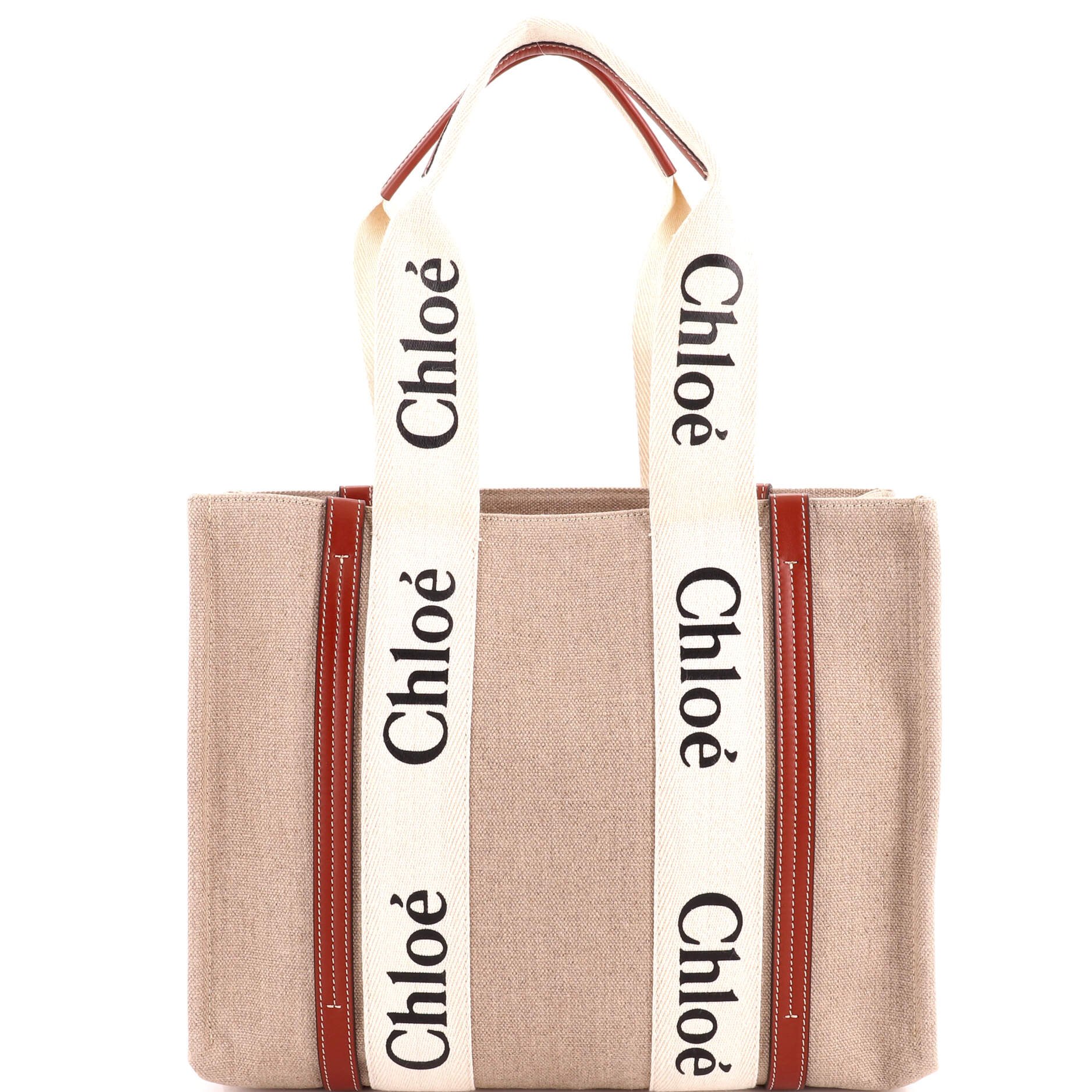 Woody Tote Canvas with Leather Medium