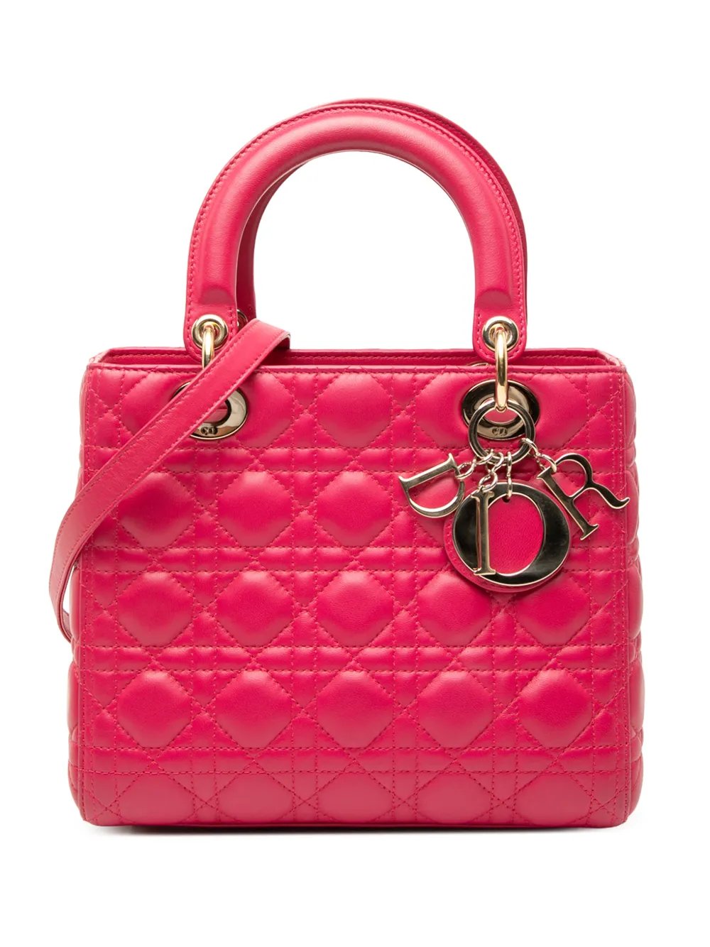 2012 Medium Lambskin Cannage Lady Dior satchel
