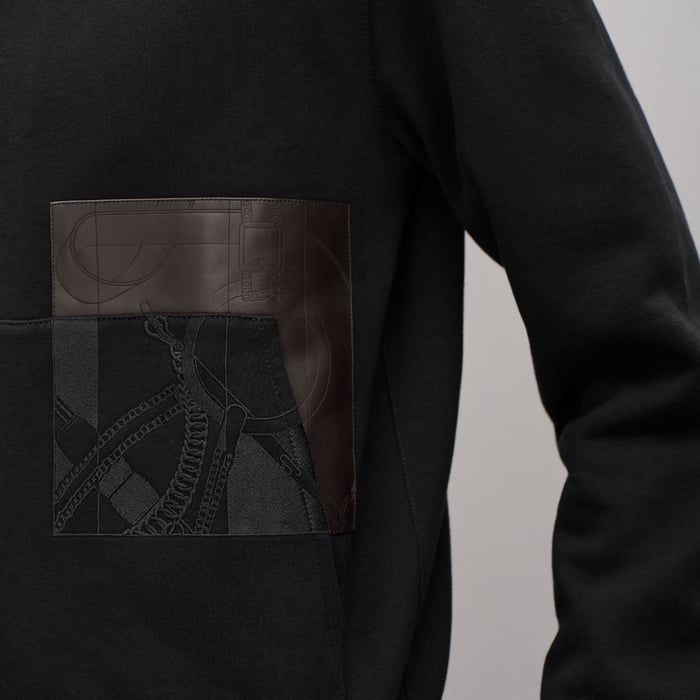 Noir "Eperon d'Or En Perspective" Zipped Hooded Sweater