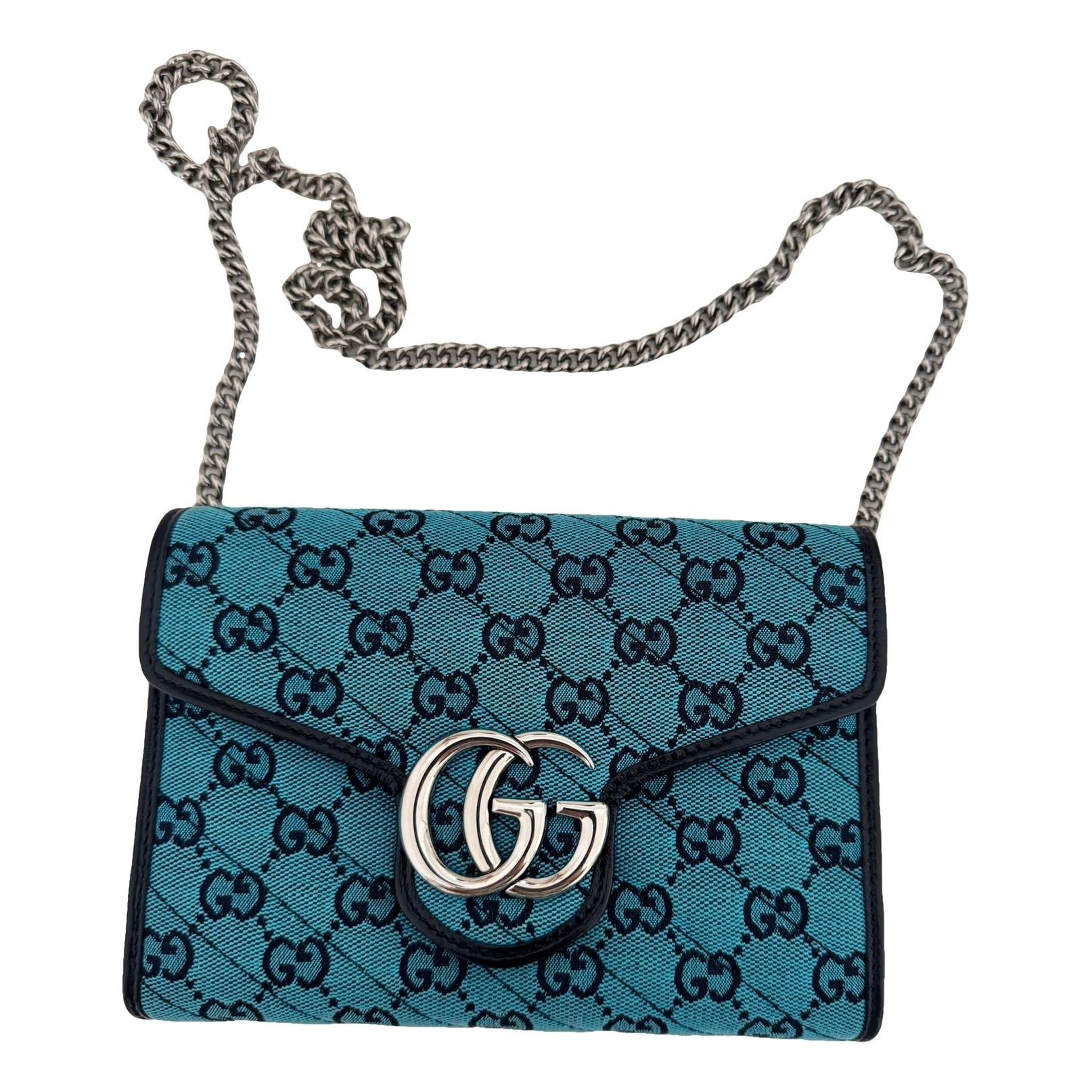 Pearly GG Marmont Chain Wallet cloth crossbody bag