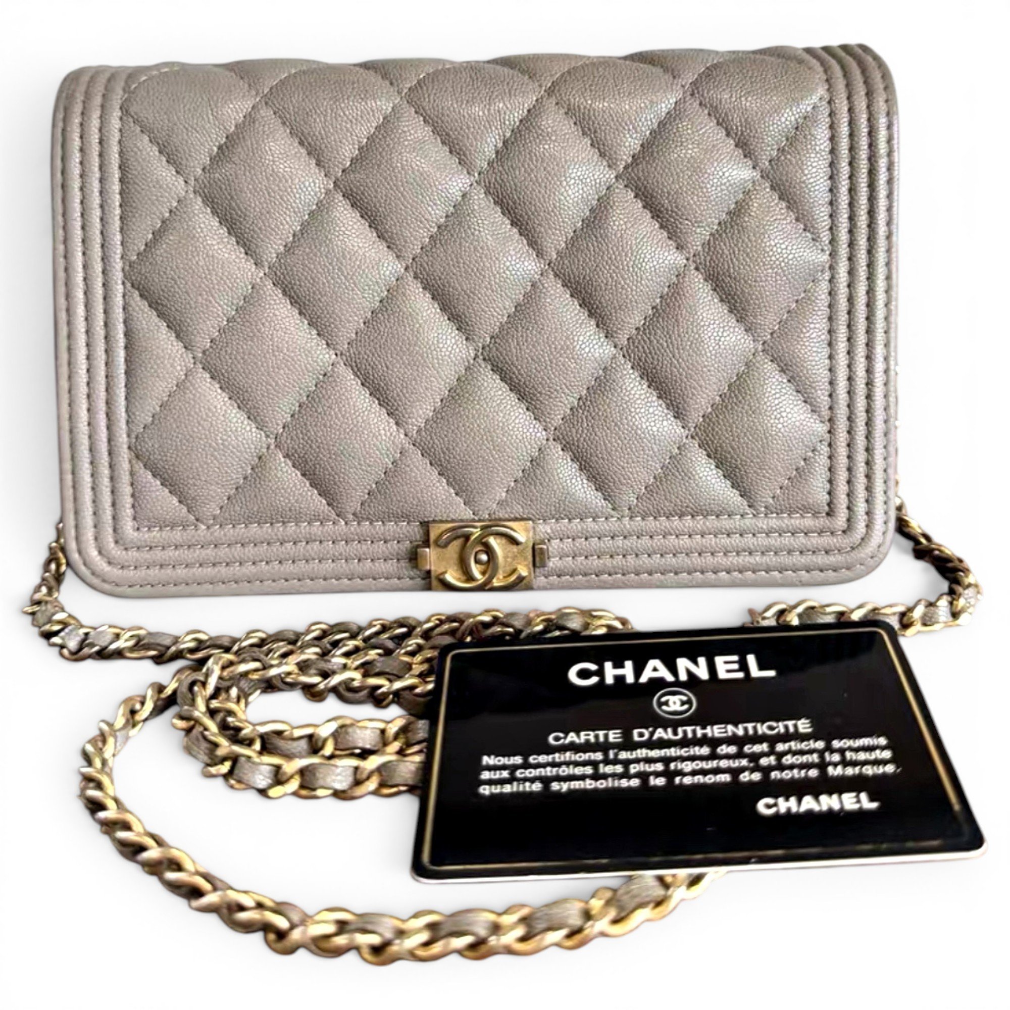 Wallet On Chain Boy leather crossbody bag