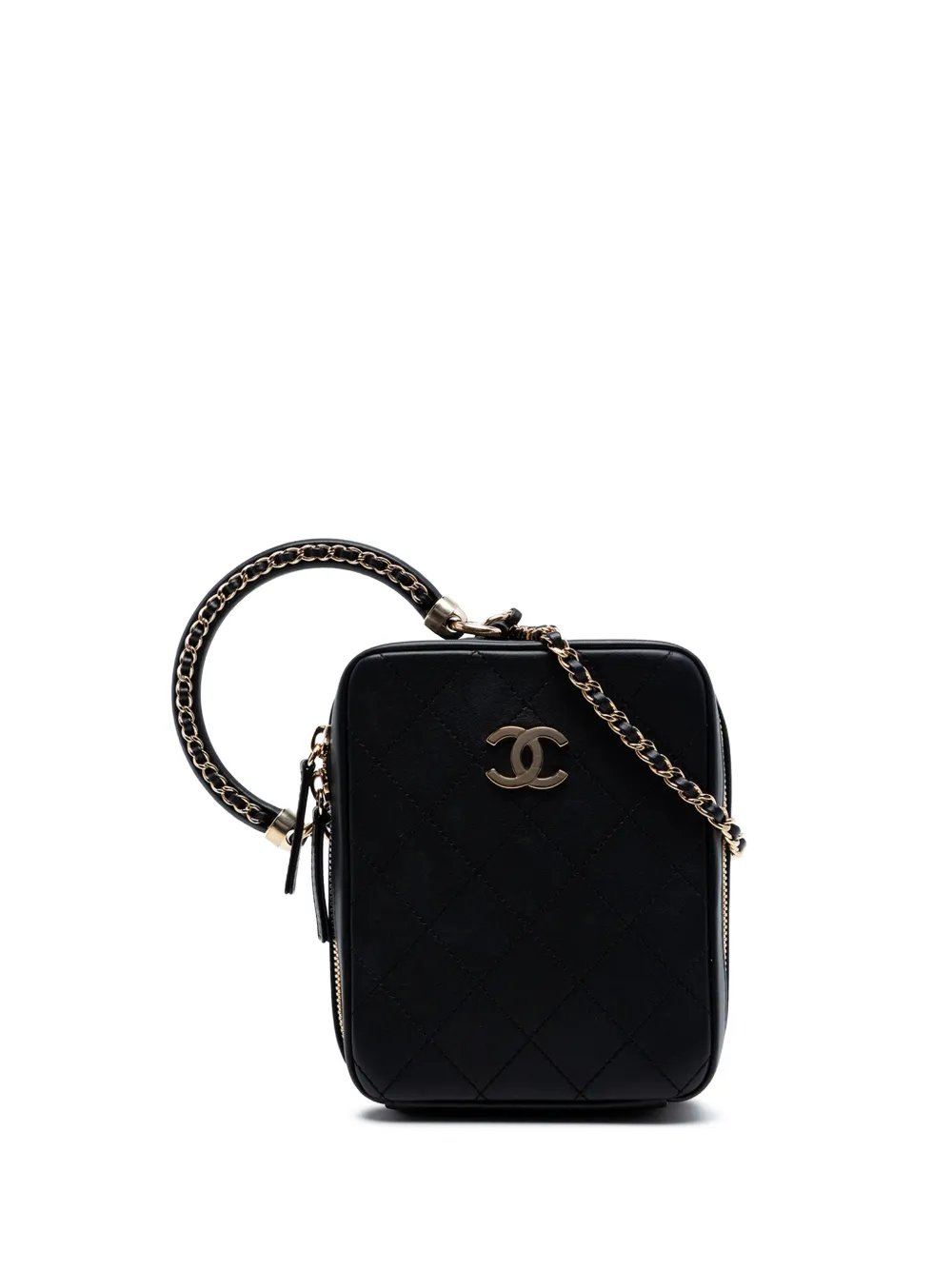 2019 Calfskin Stitched Cup Of Tea Vanity Case satchel