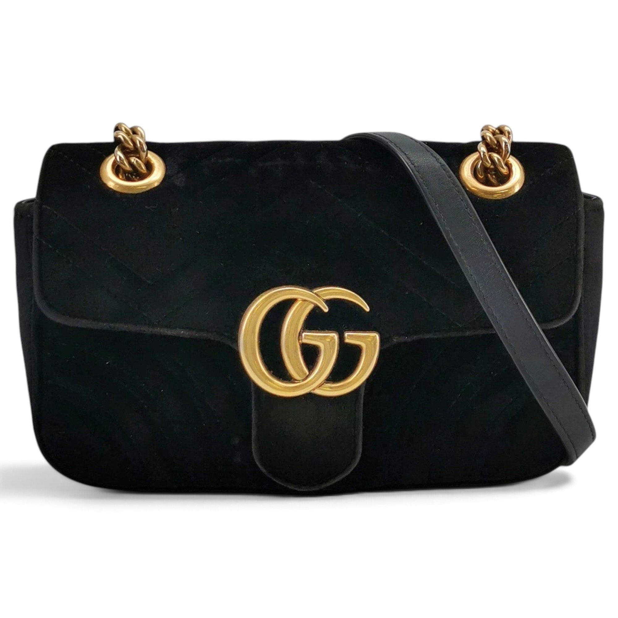 GG Marmont Flap velvet crossbody bag