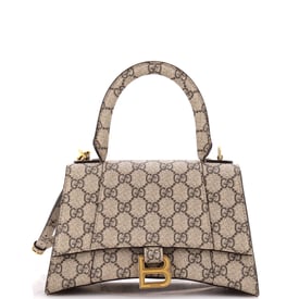 Gucci x Balenciaga The Hacker Project Hourglass Top Handle Bag GG Coated Canvas Small