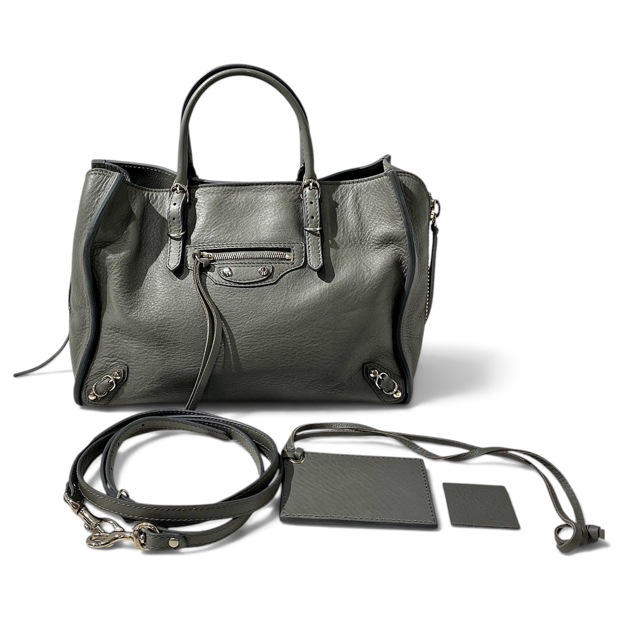 Papier leather handbag