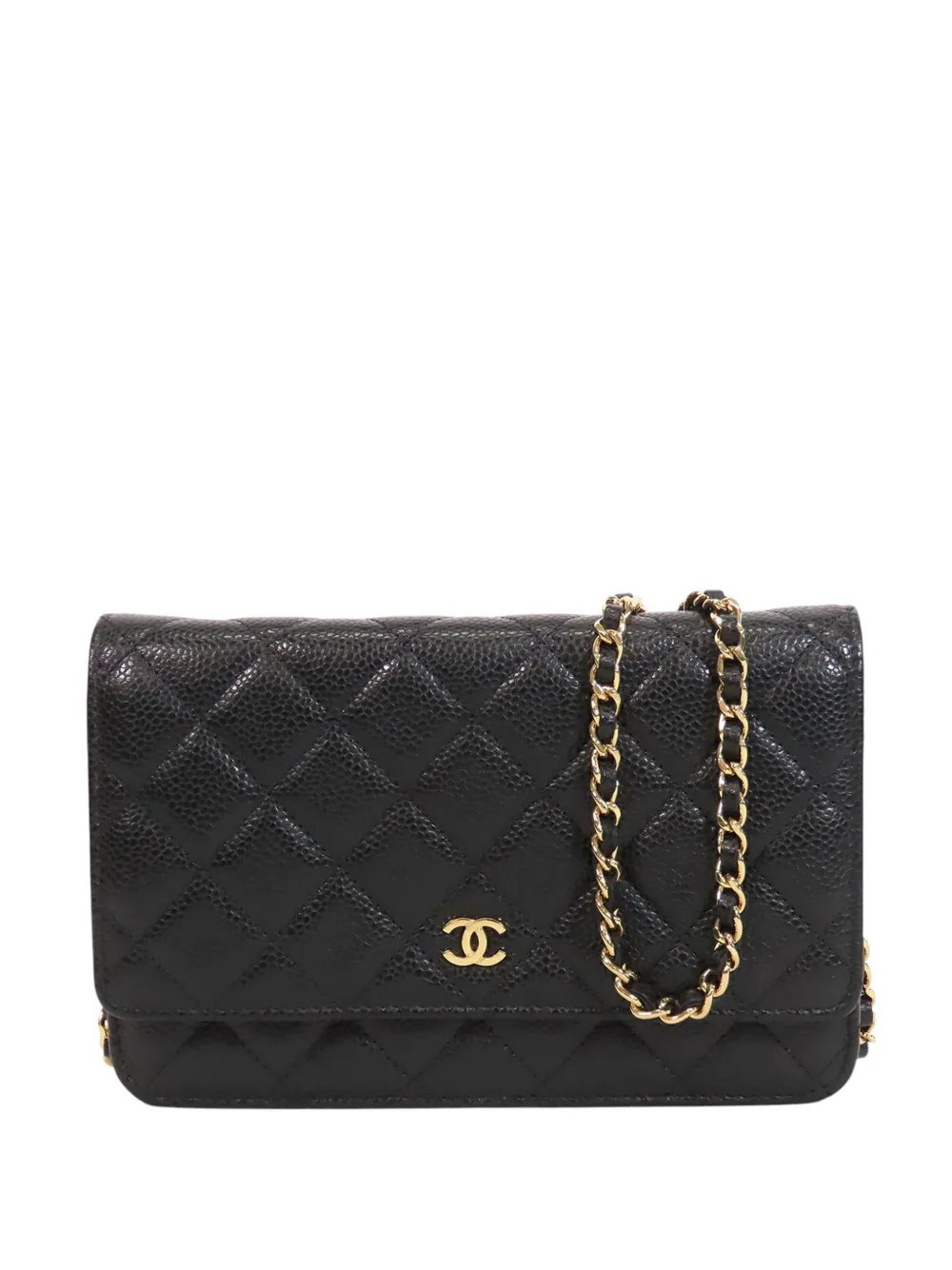 2019 CC Quilted Caviar Wallet on Chain crossbody bag
