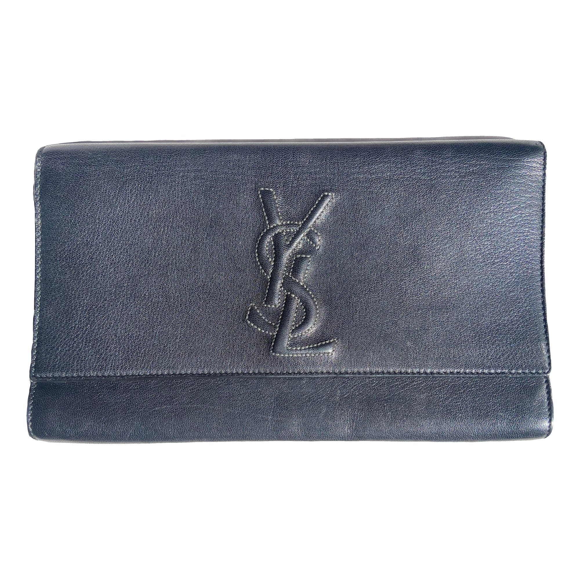 Leather clutch bag