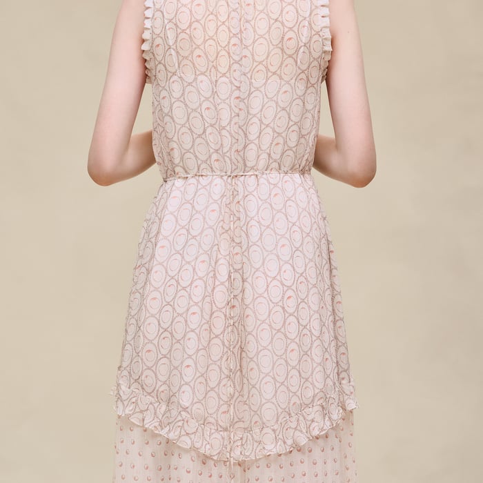 Rose Opaline "Clous" Sleeveless Dress