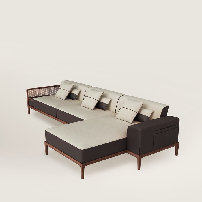 Sofa Sellier 2-seater with chaise lounge