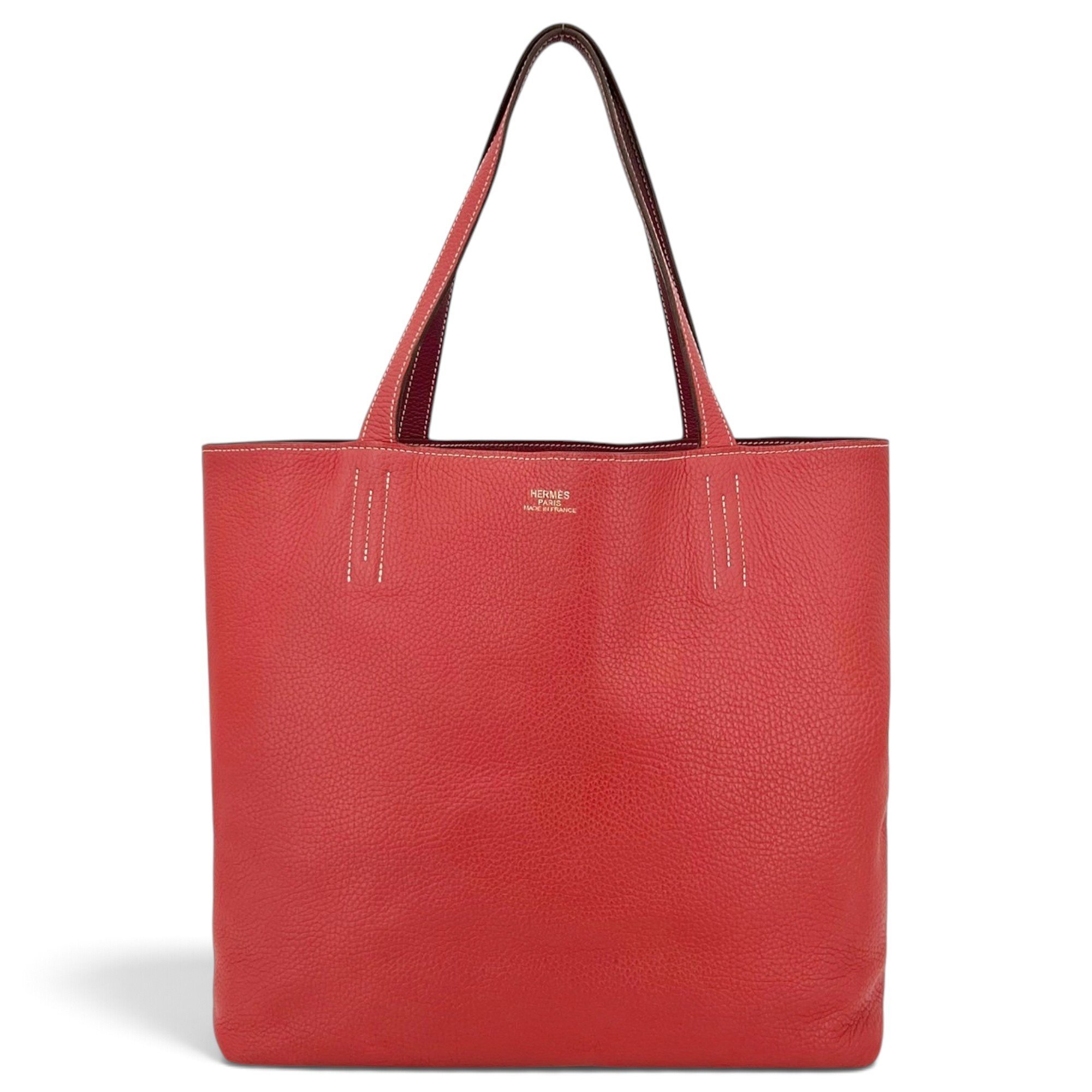Double sens leather tote