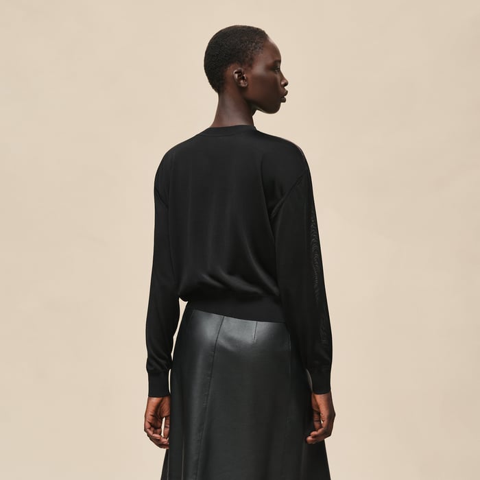 Noir "Ferronnerie Remix" Long-sleeve Twillaine Sweater