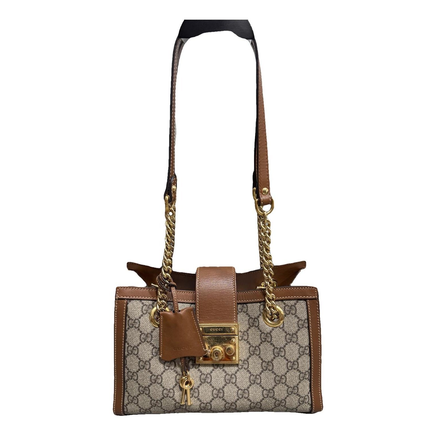 Padlock leather handbag