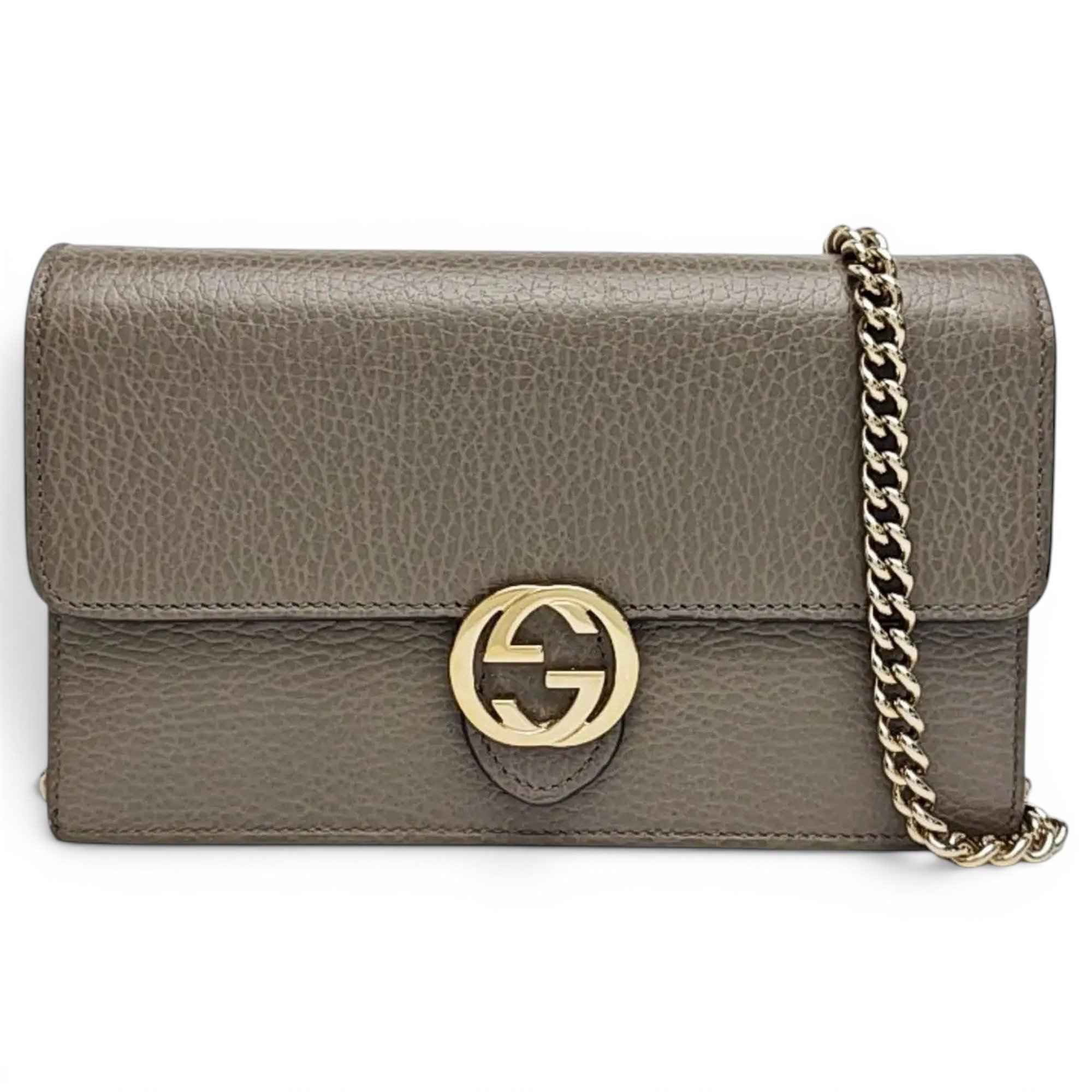 Interlocking leather handbag