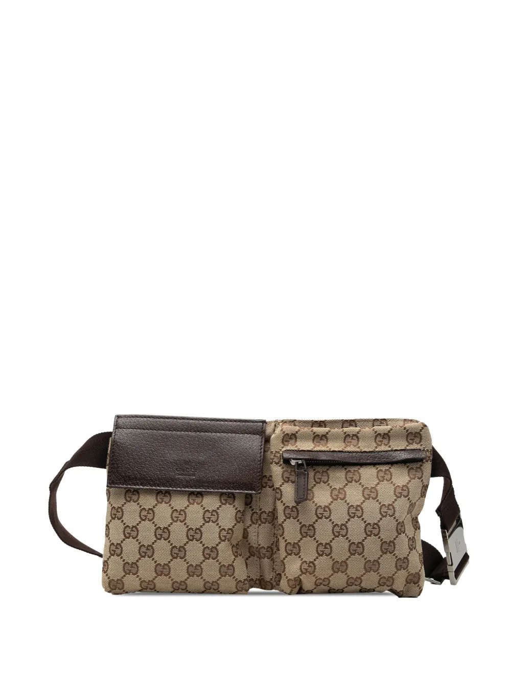 2000-2015 GG Canvas Double Pocket belt bag