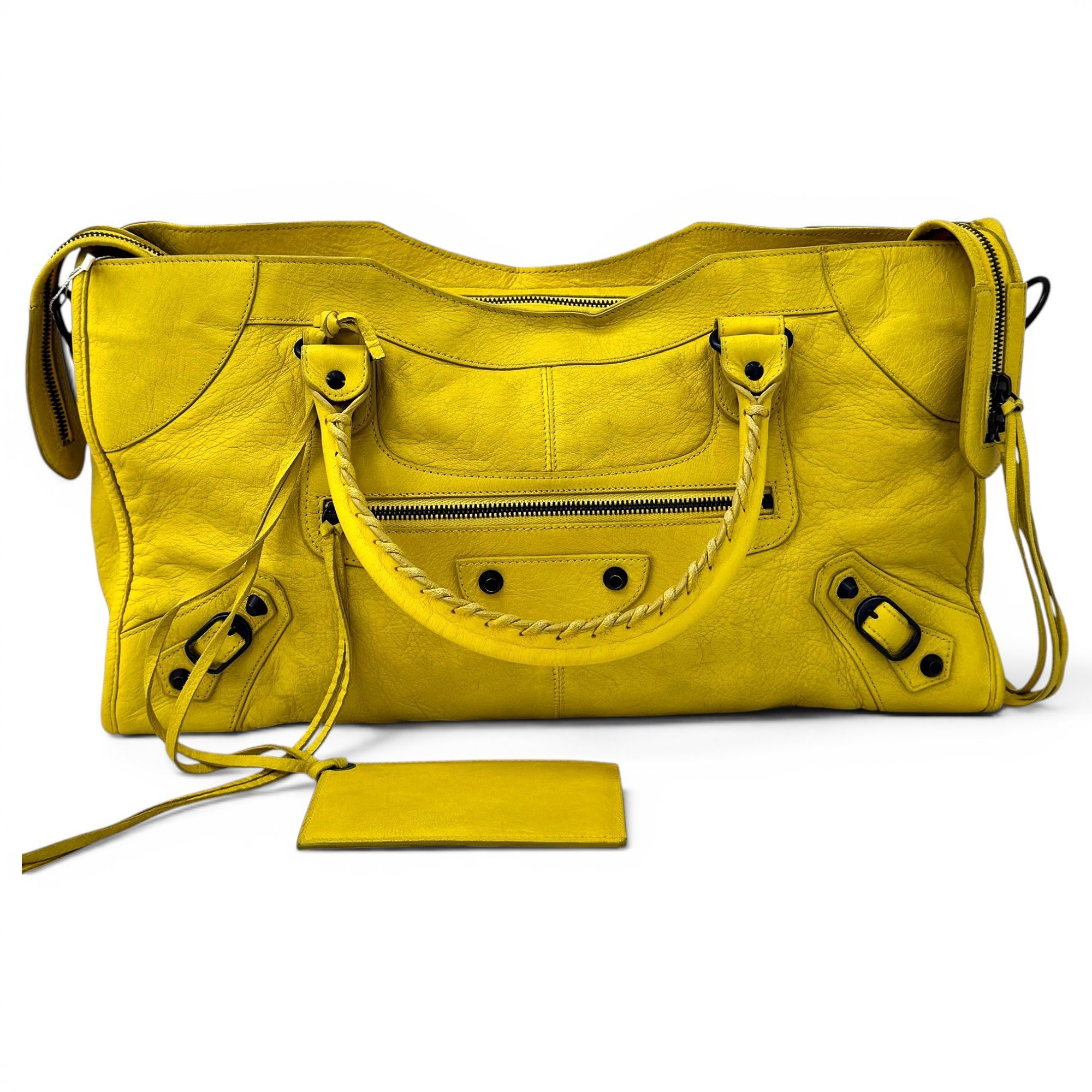 City leather handbag