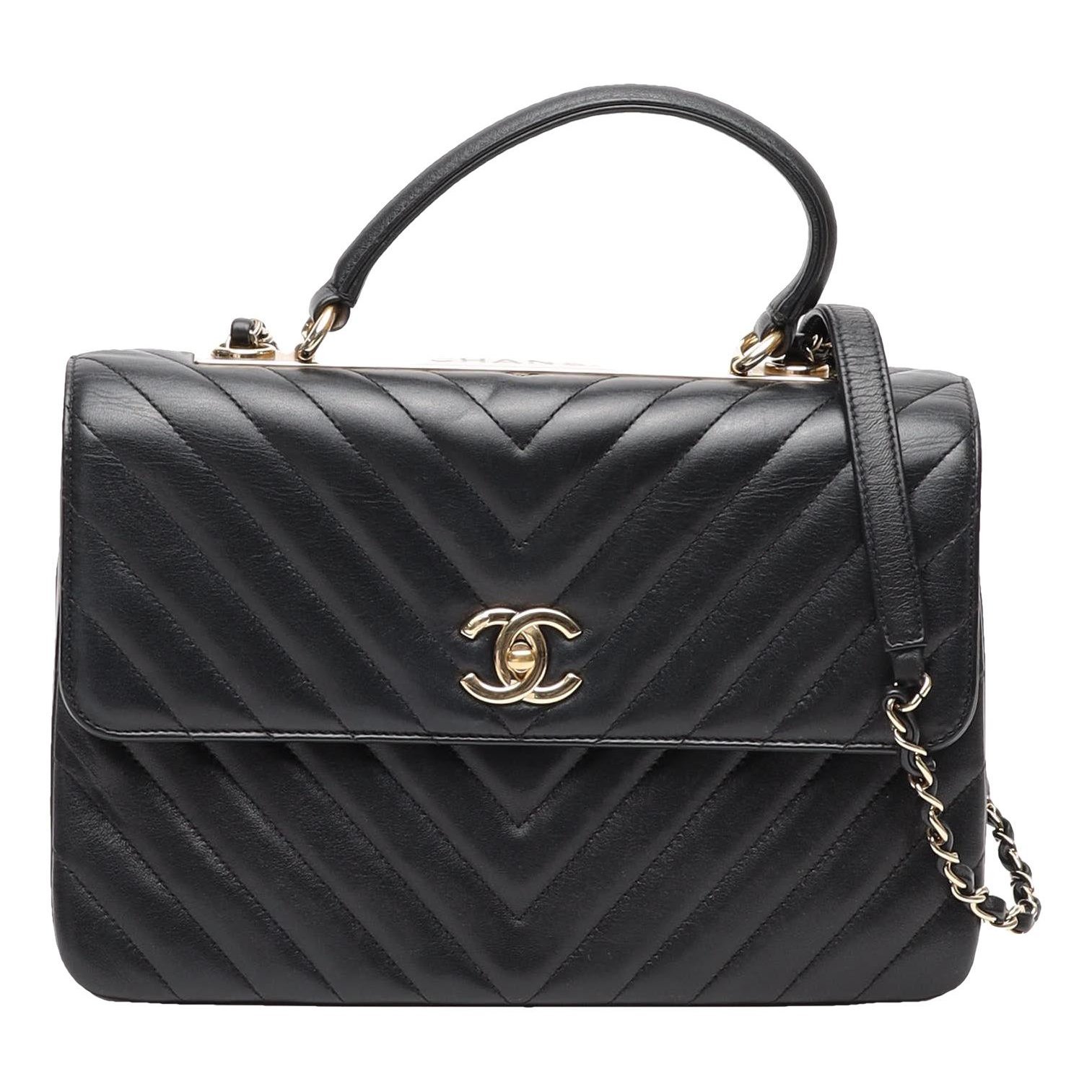Vintage CC Chain leather handbag