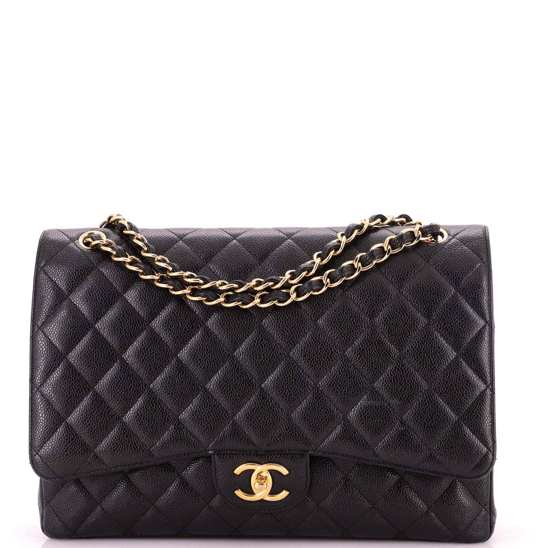 Classic Double Flap Bag Quilted Caviar Maxi