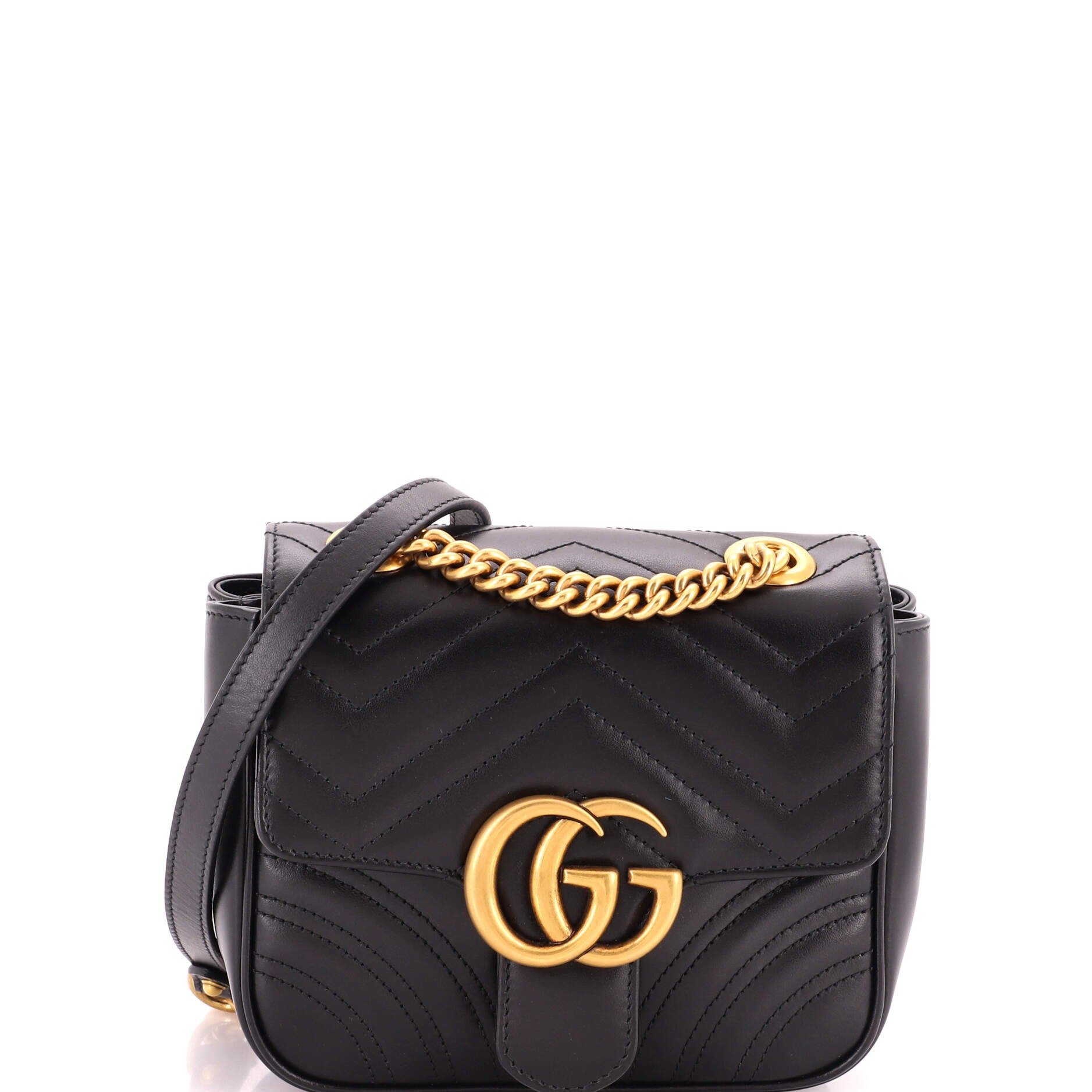 GG Marmont Square Flap Bag Matelasse Leather Mini
