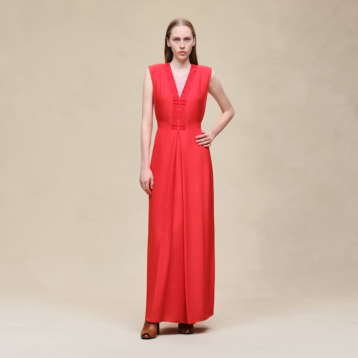 Rouge Amazone Sleeveless Embroidered Caftan