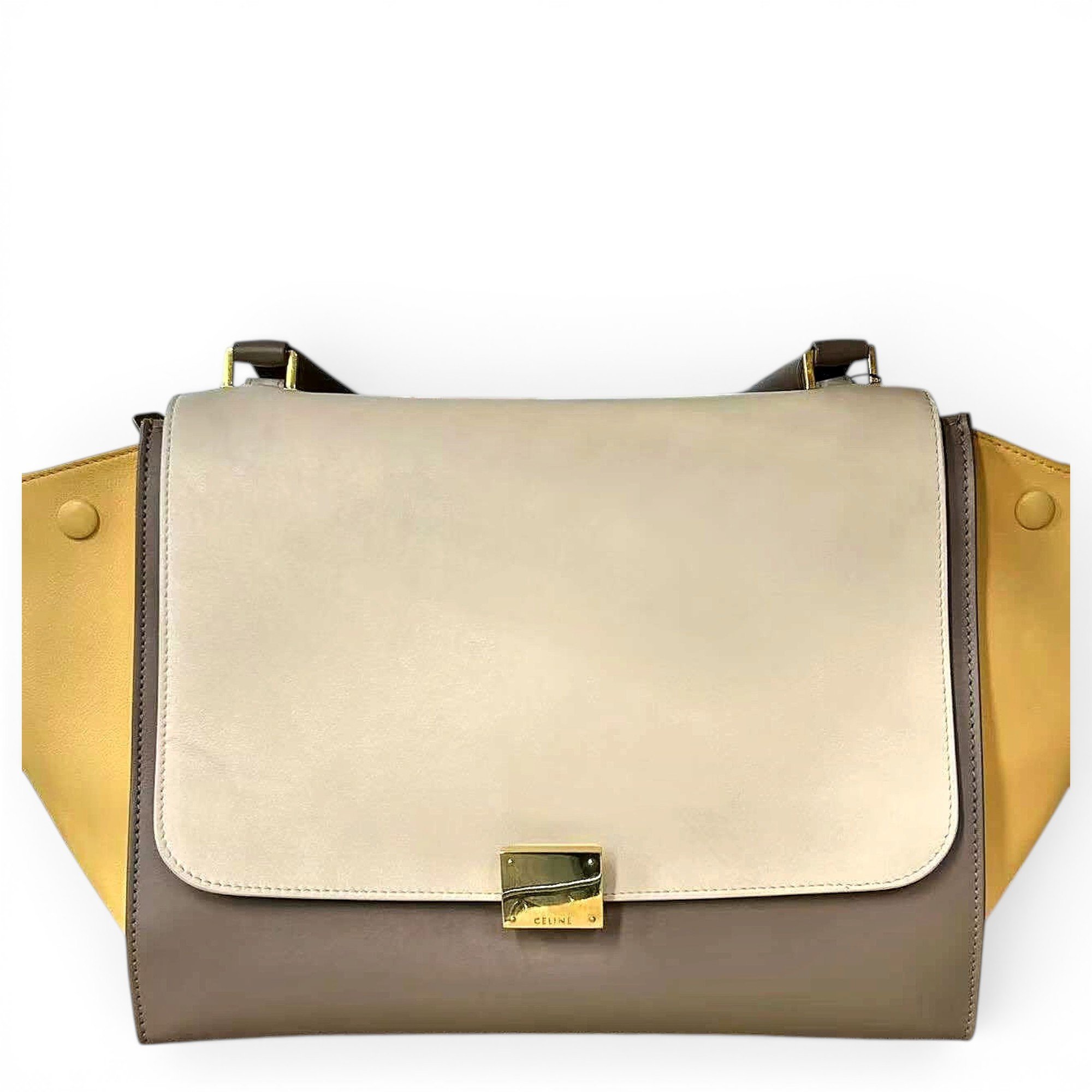 Trapèze leather handbag
