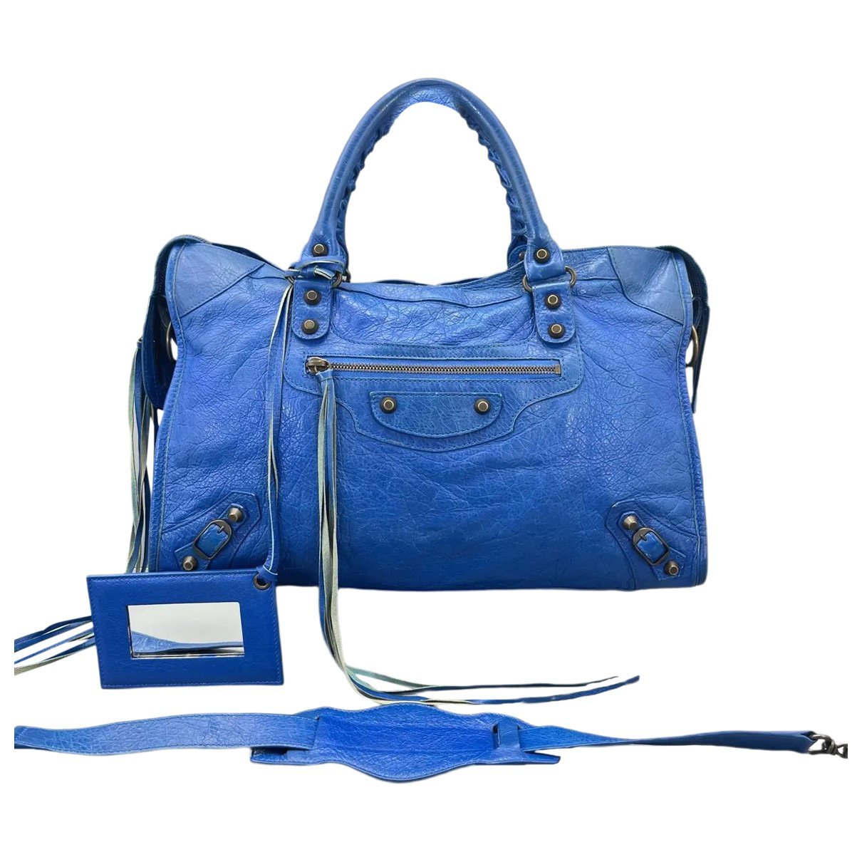 City leather handbag