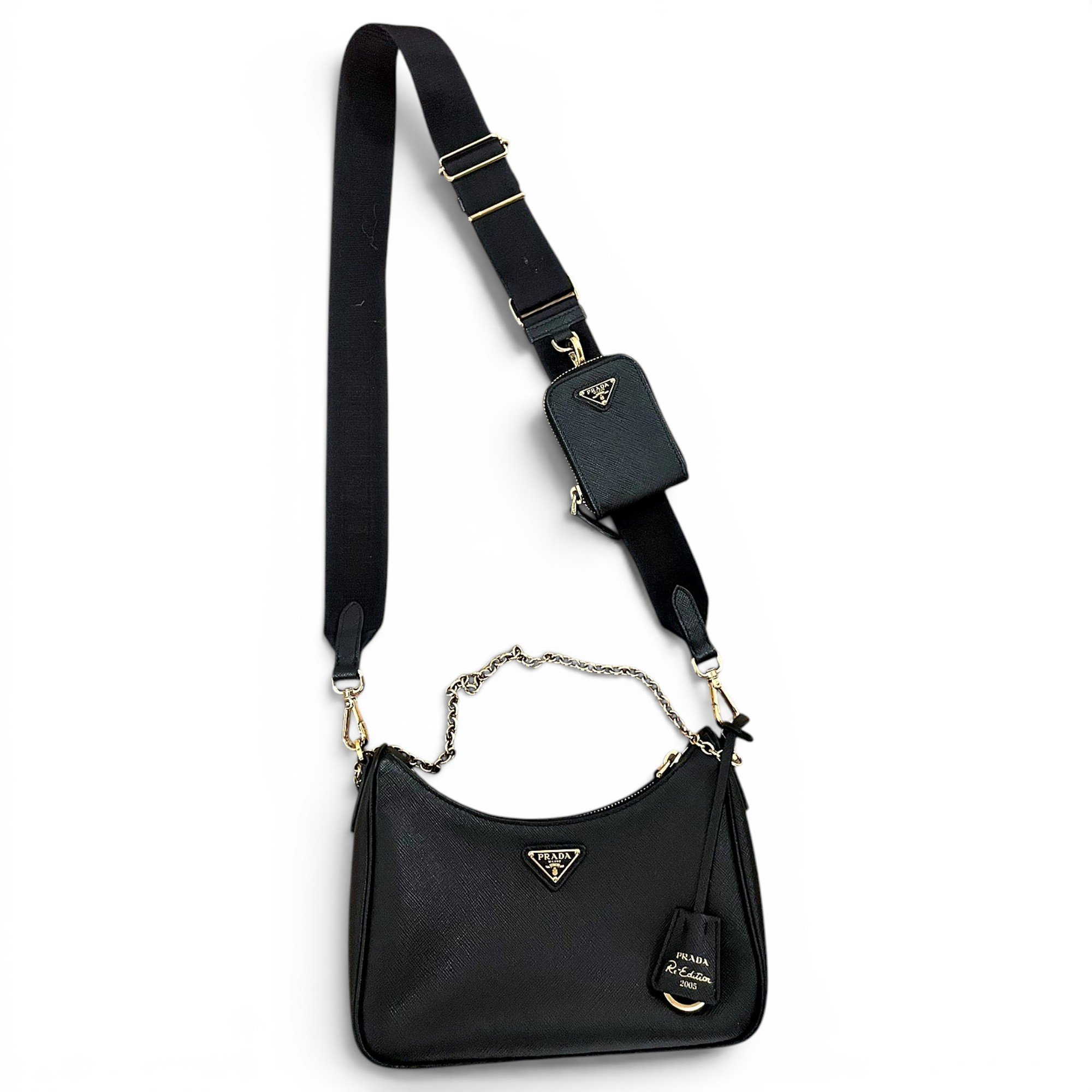 Re-edition leather crossbody bag