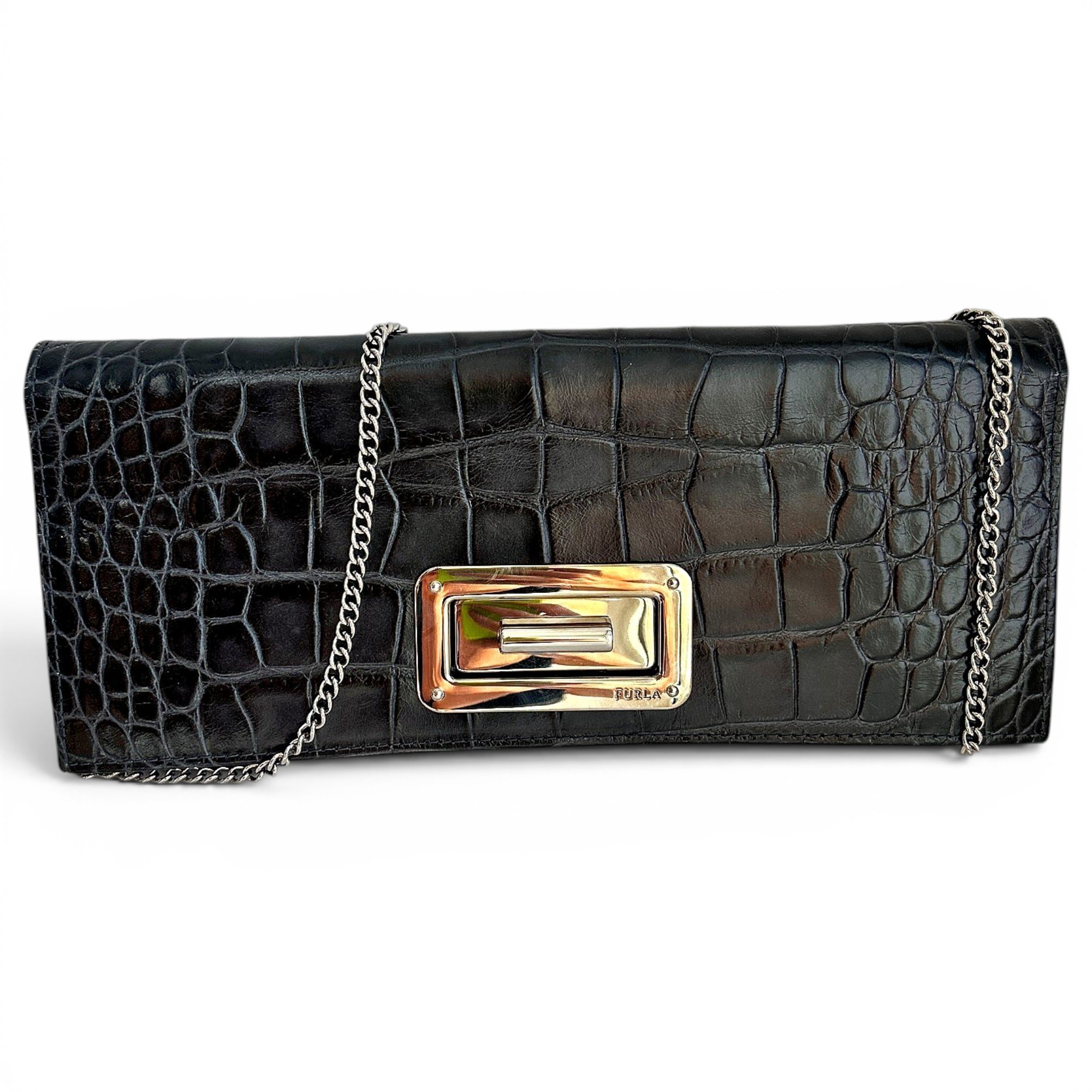 Leather clutch bag