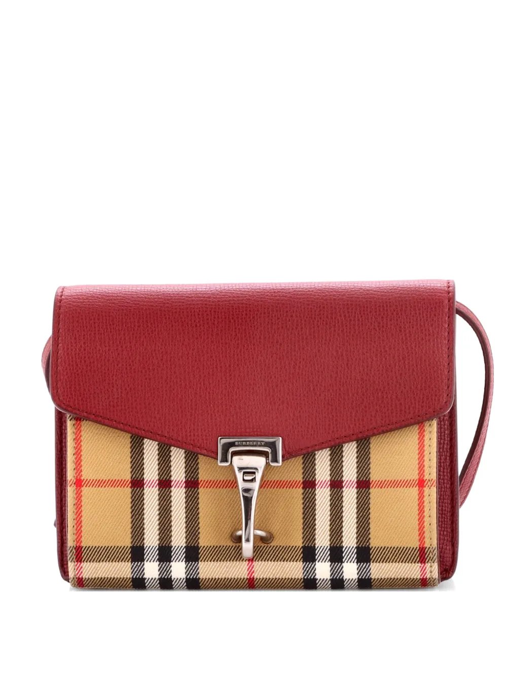 Macken Leather and Vintage Check Canvas Baby crossbody bag
