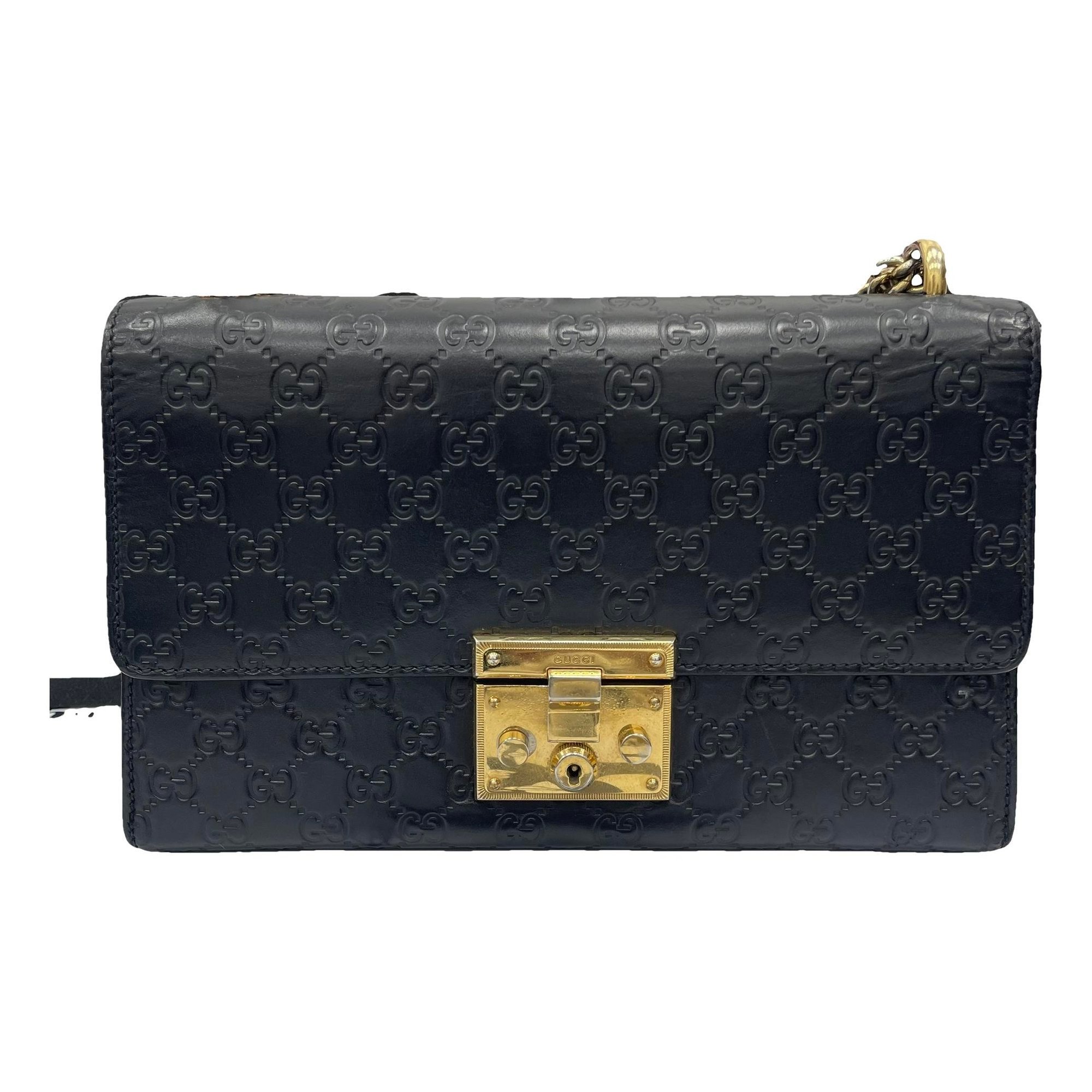 Padlock leather handbag