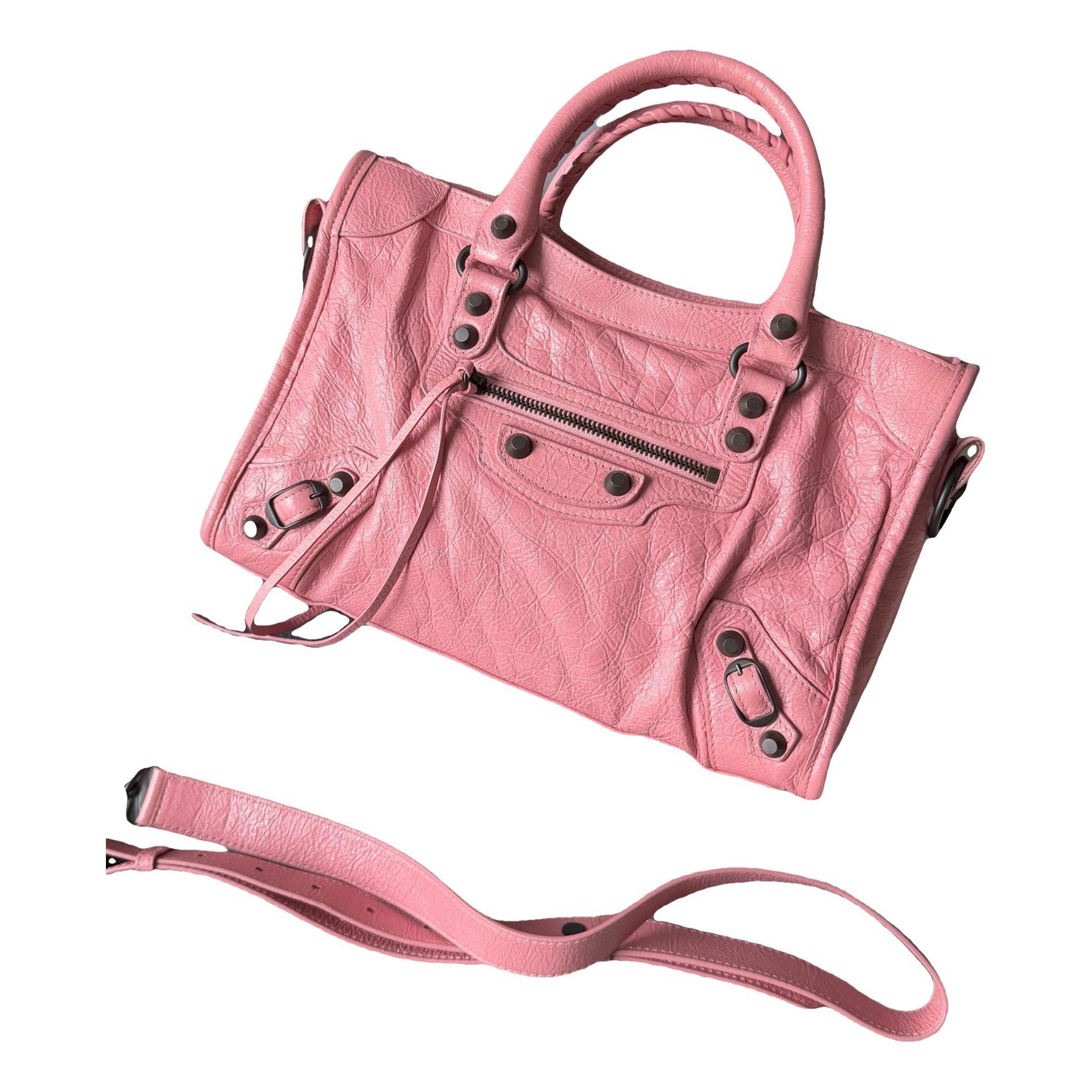 City leather handbag