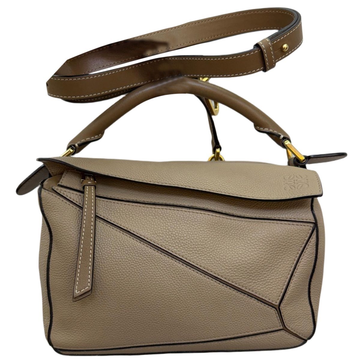 Puzzle leather handbag