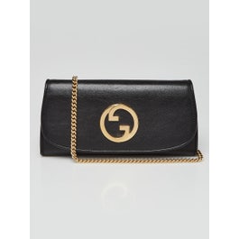 Gucci Black Smooth Leather Blondie Continental Wallet On Chain Bag