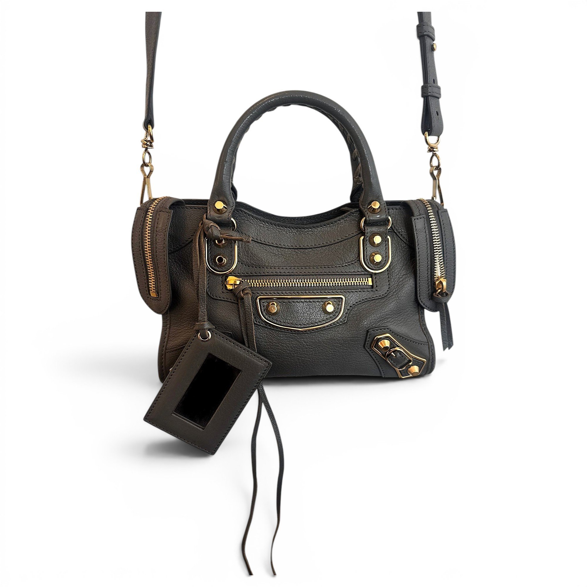 City leather handbag