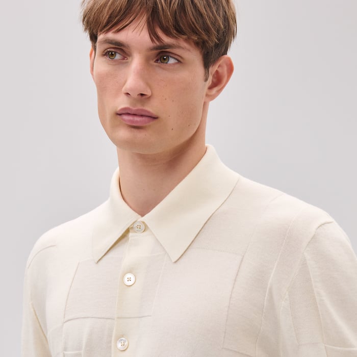 Écru "Calques En H" Polo Shirt
