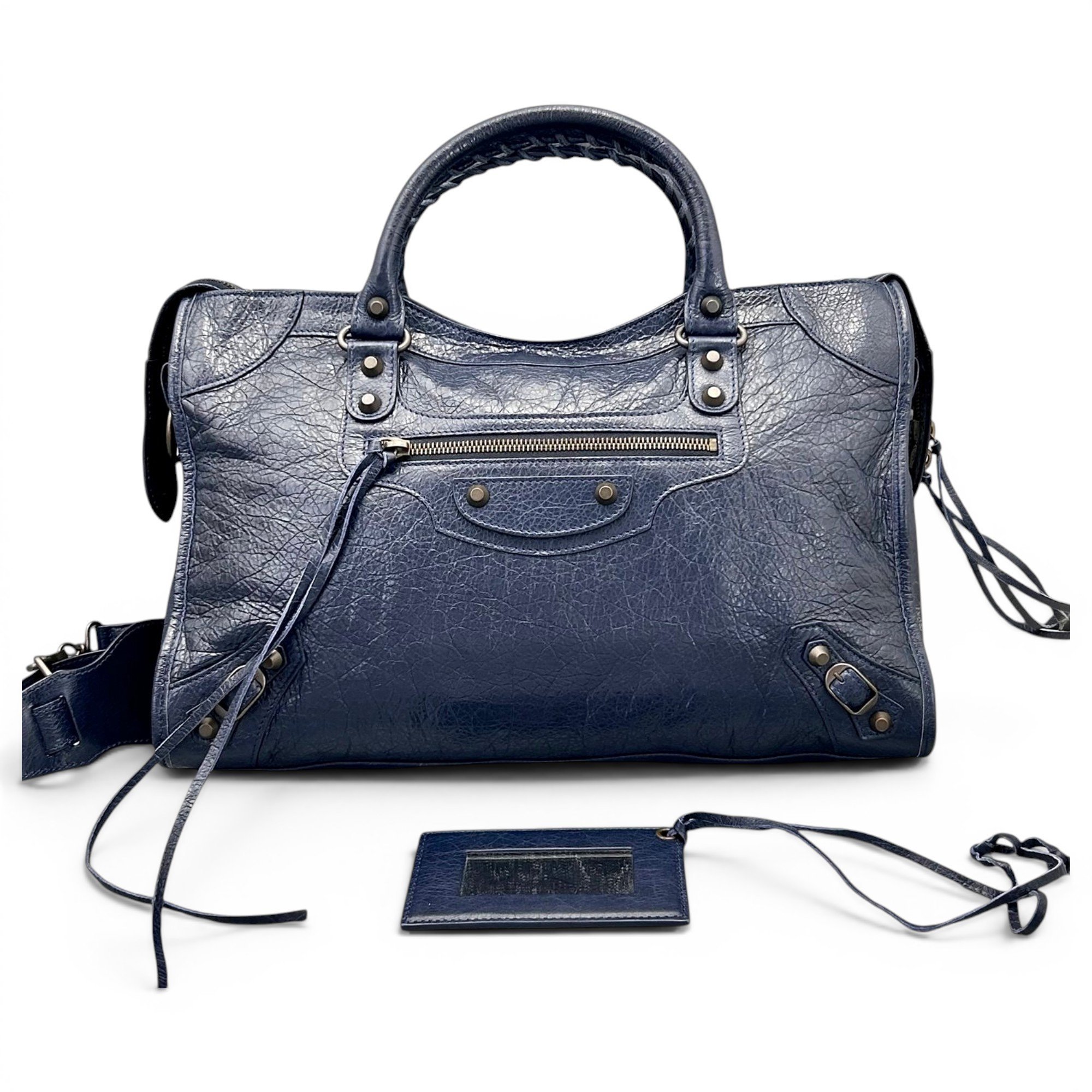 City leather handbag
