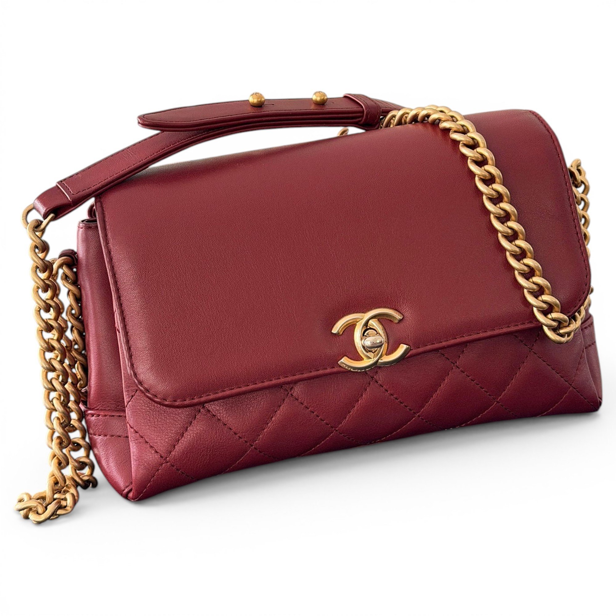 Trendy CC leather handbag